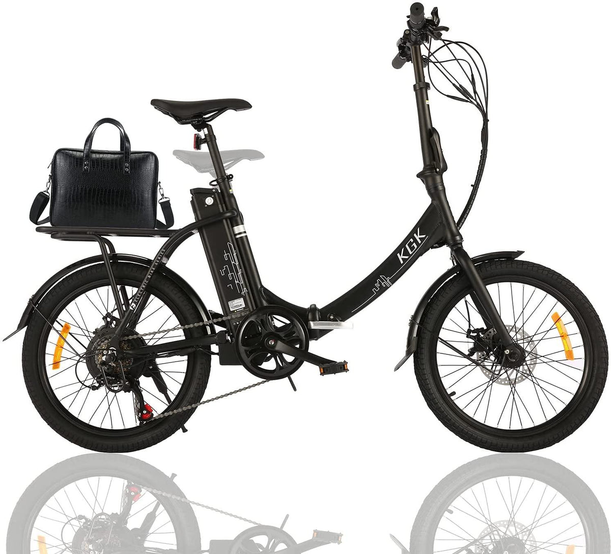 KGK 20" Folding Electric Bike for Adults Teens 20Mph 50Miles Electric Bicycle Commuter Bike for People Aged 14 to 75, Throttle &amp; Pedal Assist Adult Ebike,36V 10.4A Removable Battery, Full Suspension