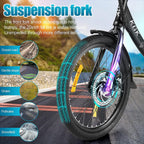 KGK 20" Folding Electric Bike for Adults Teens 20Mph 50Miles Electric Bicycle Commuter Bike for People Aged 14 to 75, Throttle &amp; Pedal Assist Adult Ebike,36V 10.4A Removable Battery, Full Suspension