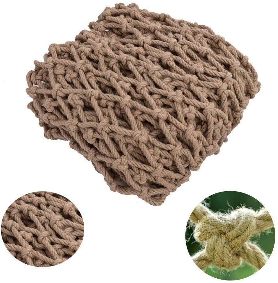 Children Protective Netting Balcony Safety Netting Multi-Functional Hand-Woven Rope Nets Children's Railing Protection Net Hemp Rope Climbing Net Toy Stairs Anti-Fall Net(12mm) Stairs Safety +++