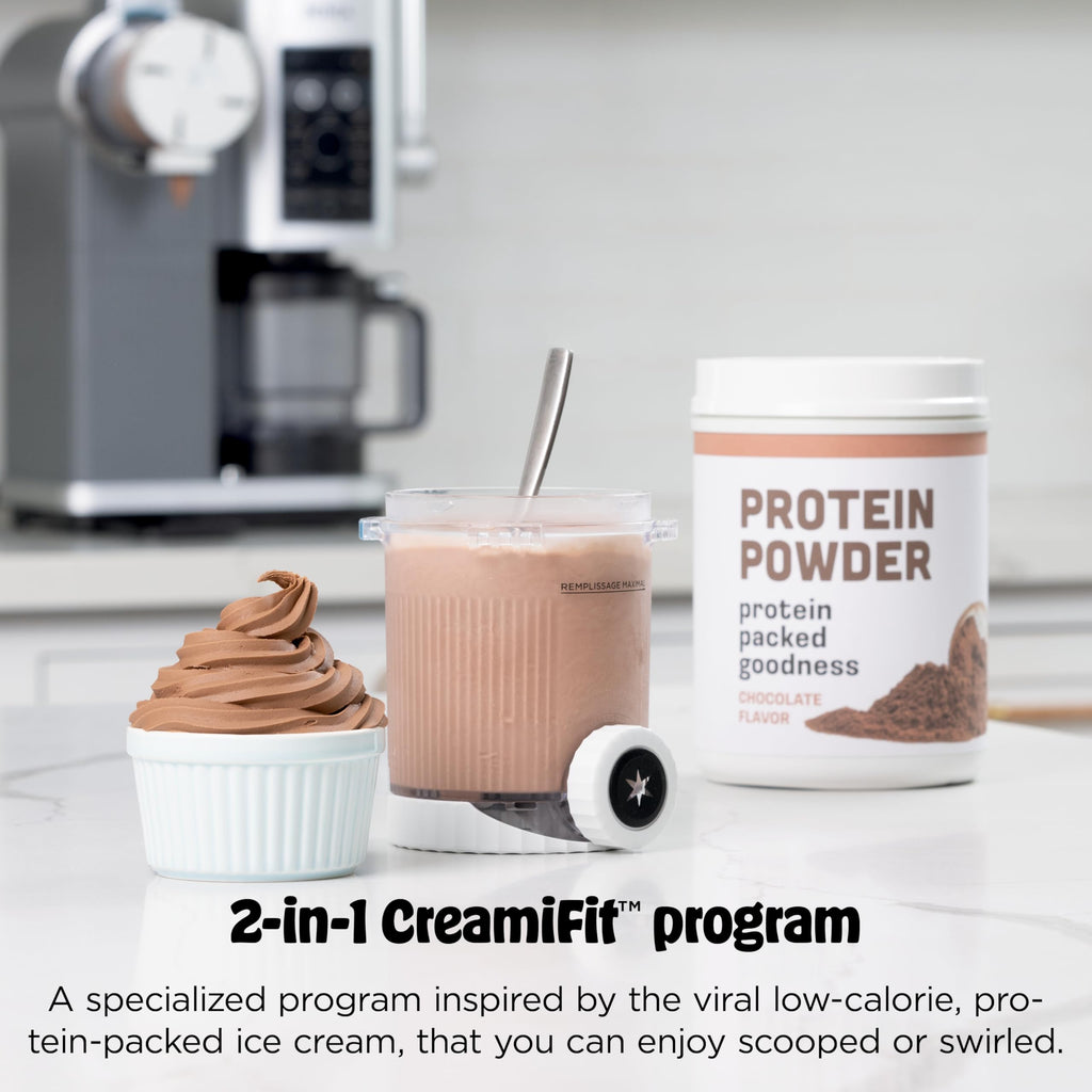 CREAMi Scoop & Swirl Ice Cream and Soft Serve Maker, Oprah's Favorite Things 2025, 13 Programs, Soft Serve Handle & (4) CREAMi 2-in-1 16oz Pints, Gift for Kids & ALL ages, NC701