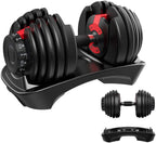 SKONYON Adjustable Dumbbell Fast Adjust Weight Dumbbell Barbell 50 Lb. Weight Dumbbell Suit for Man Women Training Equipment Exercise Strength Core Fitness Single Dumbbell Uni-Pack (Single)