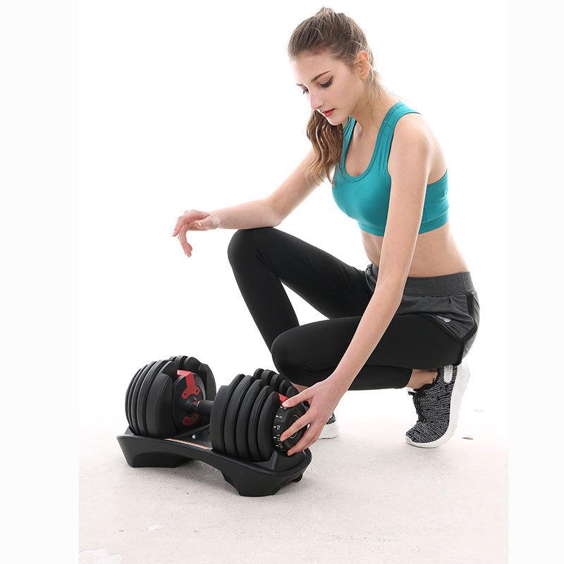 SKONYON Adjustable Dumbbell Fast Adjust Weight Dumbbell Barbell 50 Lb. Weight Dumbbell Suit for Man Women Training Equipment Exercise Strength Core Fitness Single Dumbbell Uni-Pack (Single)