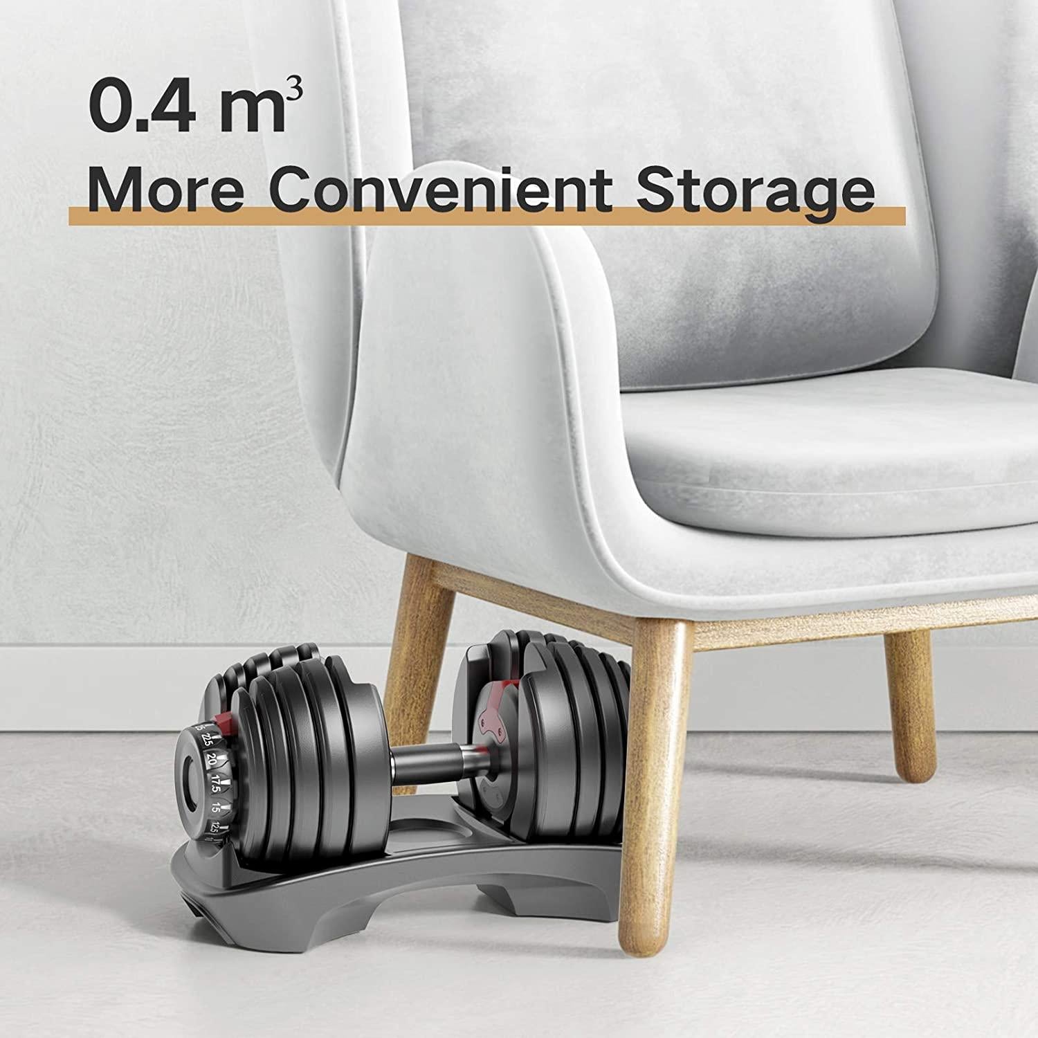 SKONYON Adjustable Dumbbell Fast Adjust Weight Dumbbell Barbell 50 Lb. Weight Dumbbell Suit for Man Women Training Equipment Exercise Strength Core Fitness Single Dumbbell Uni-Pack (Single)
