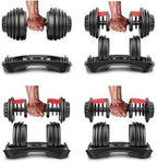 SKONYON Adjustable Dumbbell Fast Adjust Weight Dumbbell Barbell 50 Lb. Weight Dumbbell Suit for Man Women Training Equipment Exercise Strength Core Fitness Single Dumbbell Uni-Pack (Single)
