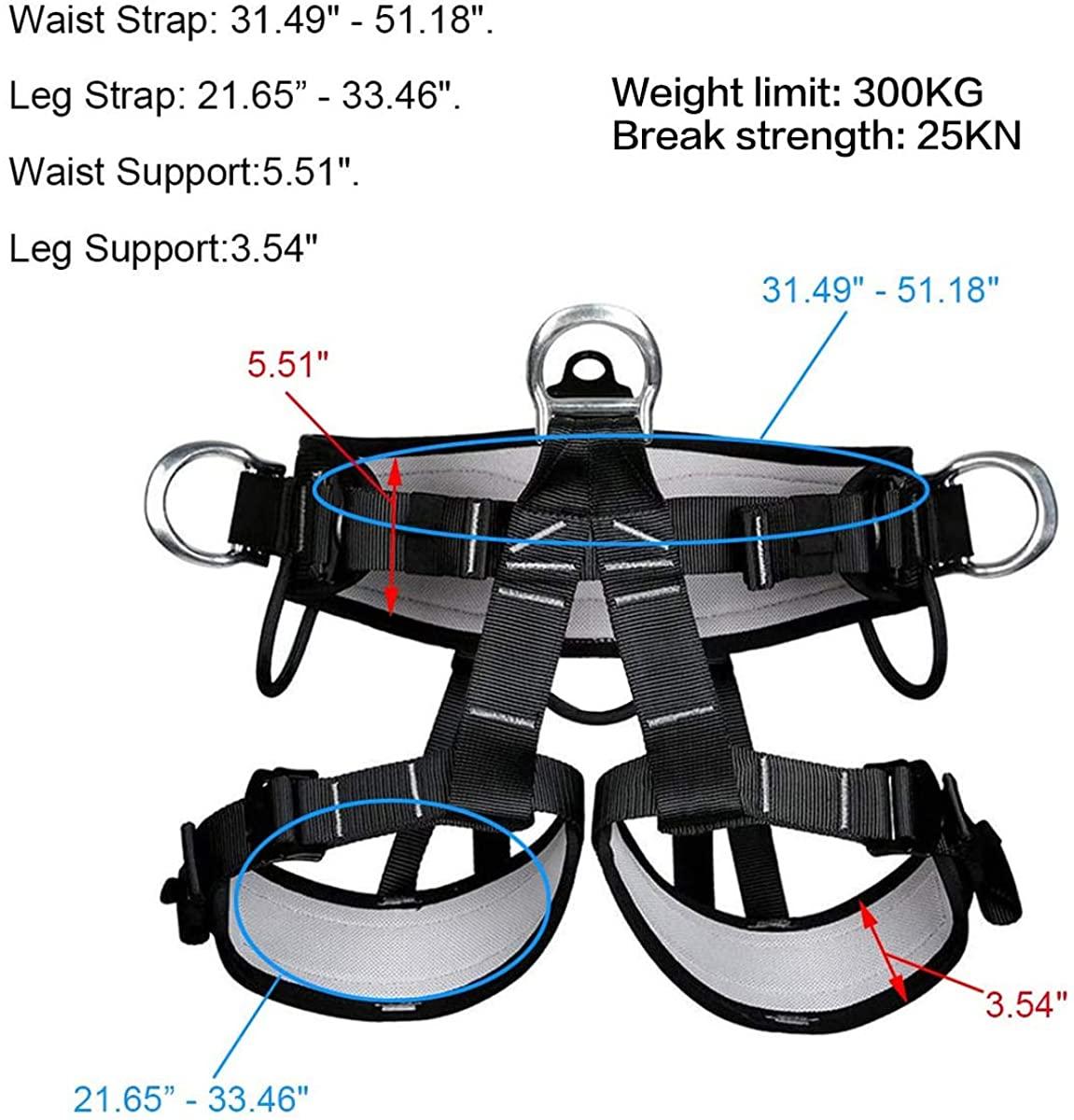 HEEJO Climbing, Safety Safe Seat Belt for Outdoor Tree Climbing, Outward Band Expanding Training LarSize,Climbing Gear