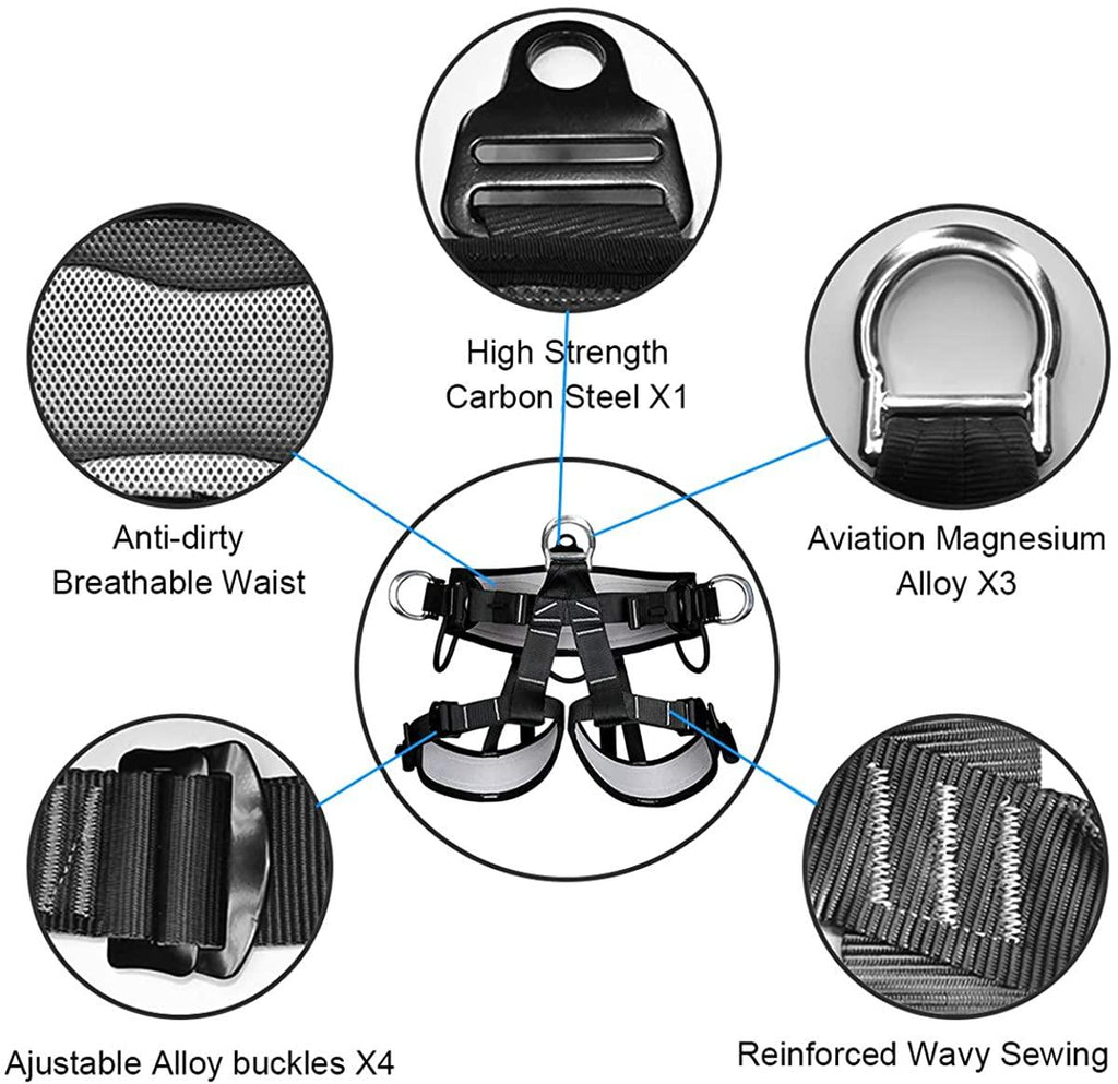 HEEJO Climbing, Safety Safe Seat Belt for Outdoor Tree Climbing, Outward Band Expanding Training LarSize,Climbing Gear