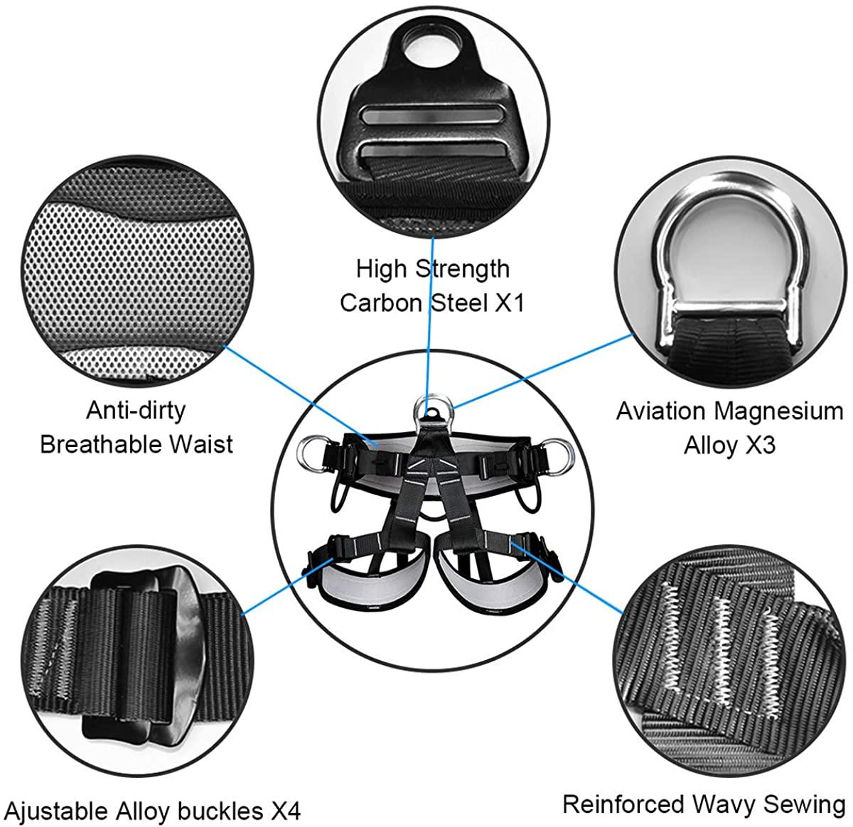 HEEJO Climbing, Safety Safe Seat Belt for Outdoor Tree Climbing, Outward Band Expanding Training LarSize,Climbing Gear