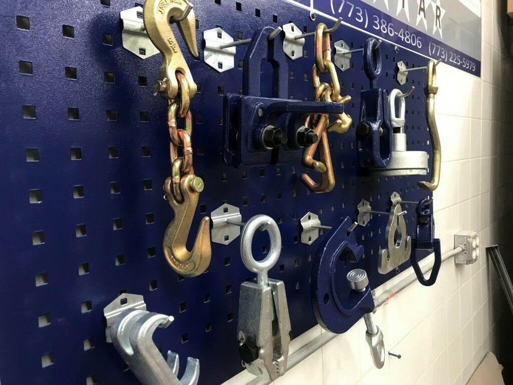 11 PIECE AUTO BODY FRAME MACHINE TOOLS AND CLAMP CHAIN SET