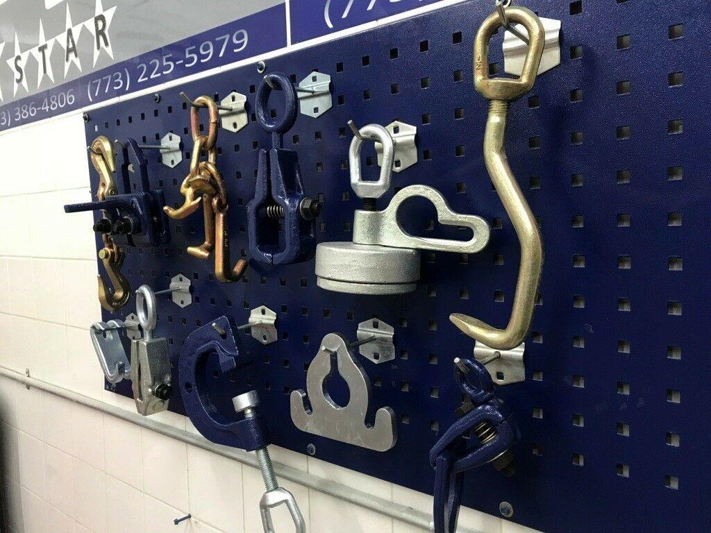 11 PIECE AUTO BODY FRAME MACHINE TOOLS AND CLAMP CHAIN SET