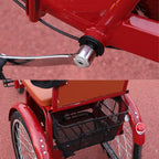 RSTJ-Sjef Foldable Tricycles for Adults with Back Seat and Shopping Basket, Single Speed 20In 3 Wheel Bike Three-Wheeled Bicycles Cruiser Trike for Man Woman,Yellow