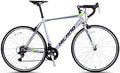 Hiland Vernier Road Bike Steel 700C Racing Bicycle for Men Urban City Commuter Bike  14 Speed Bike Silver 50cm