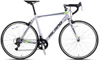Hiland Vernier Road Bike Steel 700C Racing Bicycle for Men Urban City Commuter Bike  14 Speed Bike Silver 50cm