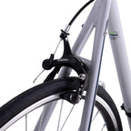 Hiland Vernier Road Bike Steel 700C Racing Bicycle for Men Urban City Commuter Bike  14 Speed Bike Silver 50cm