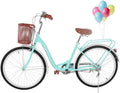 26 Inch Women's Cruiser Bike Retro Bicycle for Leisure Picnics &amp; Shopping,Beach Cruiser Bike,Classic Cruiser Bike with Baskets