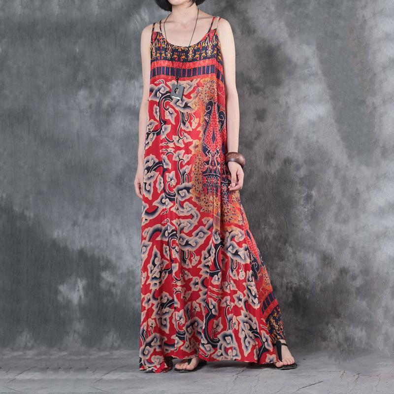 Women Long Section Silk Summer Maxi Sleeveless Dress