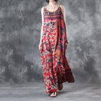 Women Long Section Silk Summer Maxi Sleeveless Dress