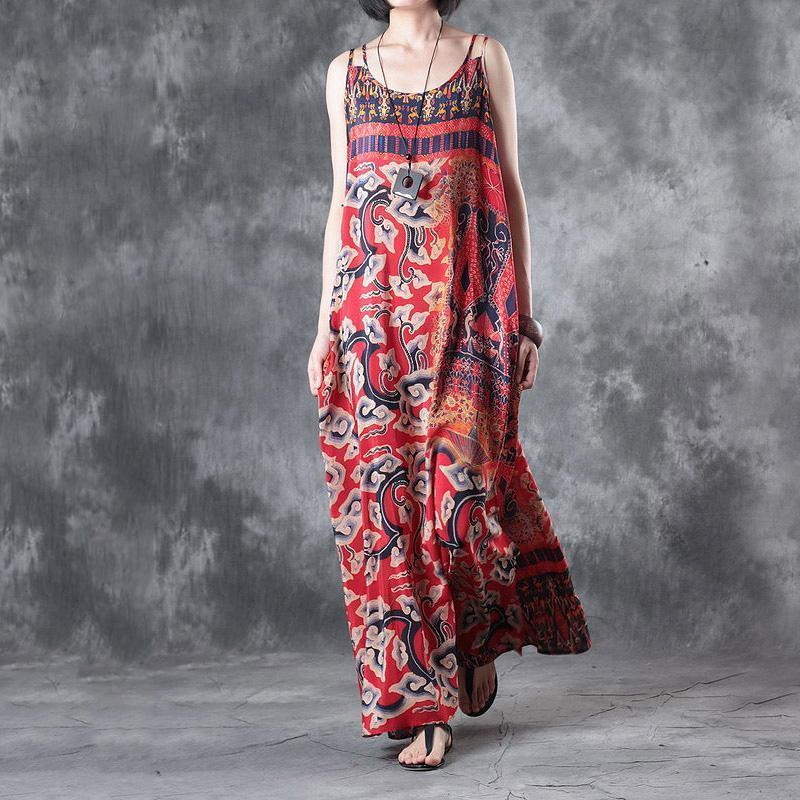 Women Long Section Silk Summer Maxi Sleeveless Dress