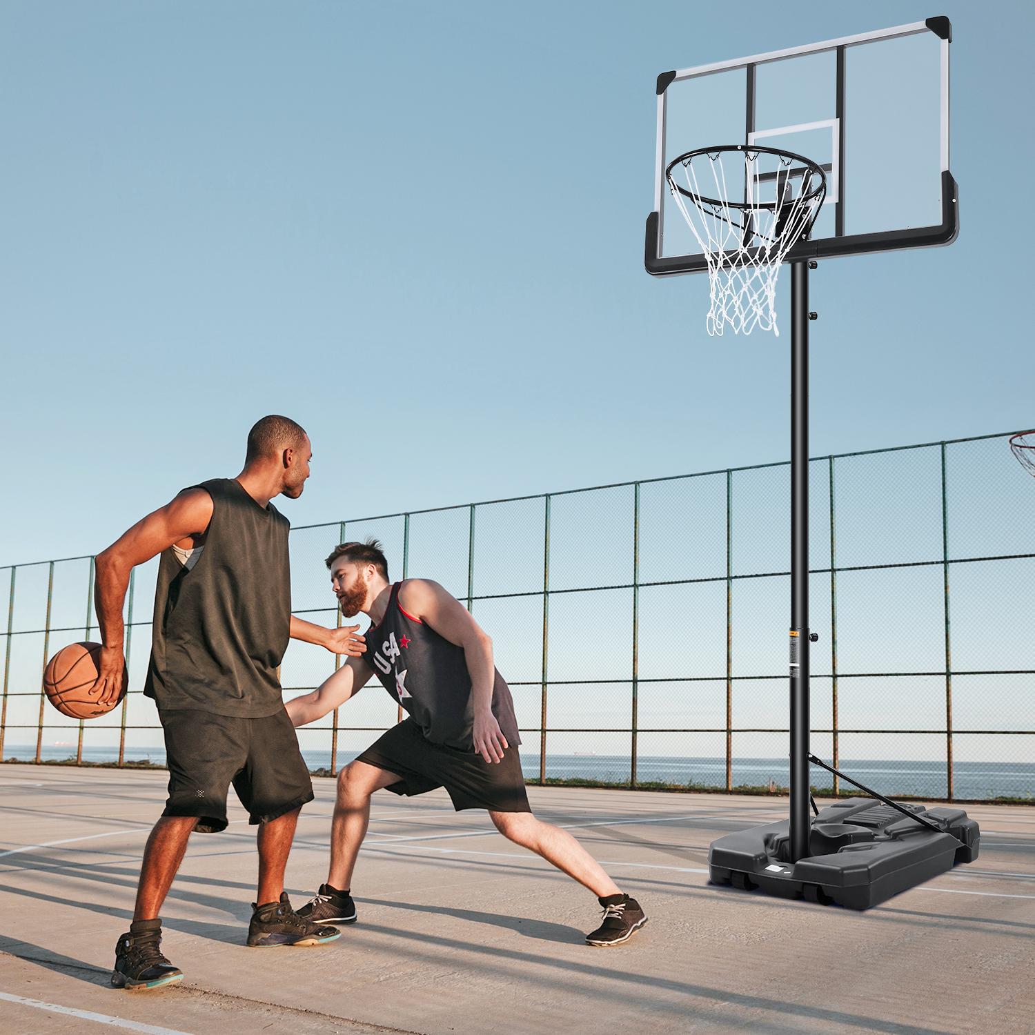 MaxKare Portable Basketball Hoop &amp; Goal Basketball System Basketball Equipment Height Adjustable 7ft 6in-10ft with 44 Inch Indoor Outdoor
