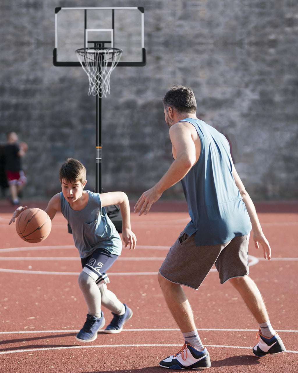 MaxKare Portable Basketball Hoop &amp; Goal Basketball System Basketball Equipment Height Adjustable 7ft 6in-10ft with 44 Inch Indoor Outdoor