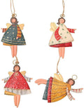 Gaoxueyong Christmas Angel Pendant Metal Christmas Tree Ornaments Christmas Window Hanging Toy Decoration 4Pcs