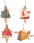 Gaoxueyong Christmas Angel Pendant Metal Christmas Tree Ornaments Christmas Window Hanging Toy Decoration 4Pcs