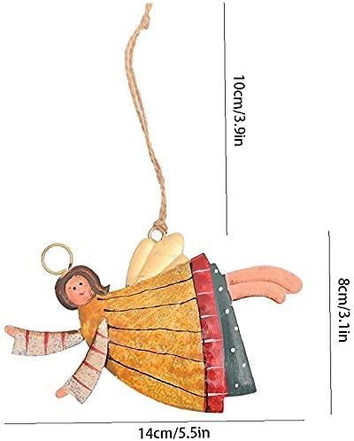 Gaoxueyong Christmas Angel Pendant Metal Christmas Tree Ornaments Christmas Window Hanging Toy Decoration 4Pcs