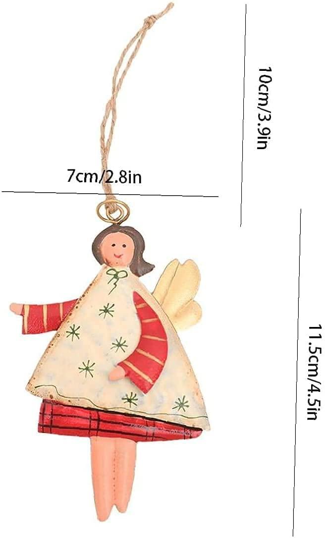 Gaoxueyong Christmas Angel Pendant Metal Christmas Tree Ornaments Christmas Window Hanging Toy Decoration 4Pcs
