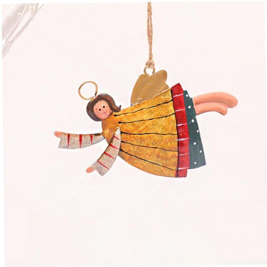 Gaoxueyong Christmas Angel Pendant Metal Christmas Tree Ornaments Christmas Window Hanging Toy Decoration 4Pcs
