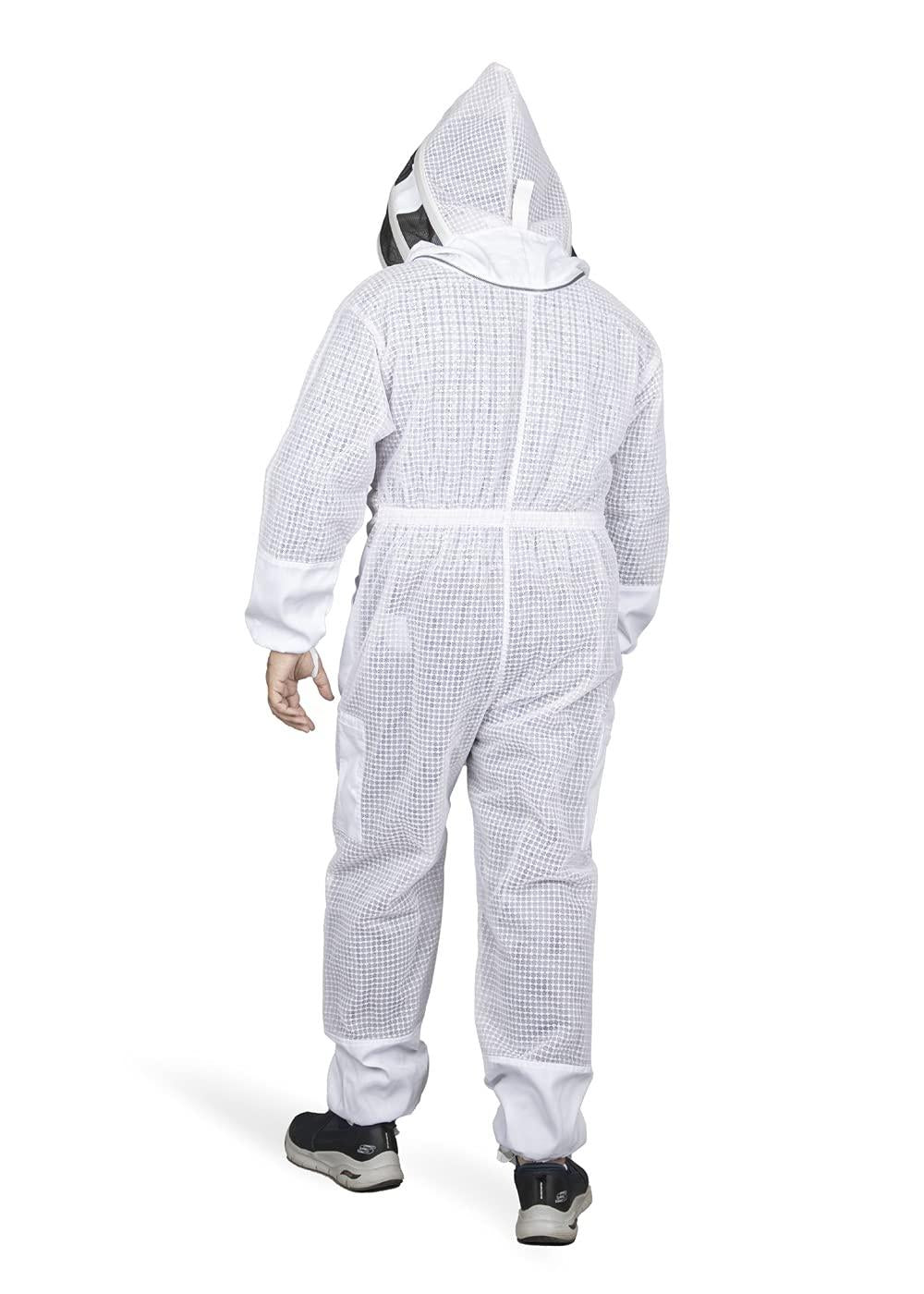 sting proof premium 3 layer unisex white mesh beekeeping suit ultra ventilated beekeeping suit fencing veil-2xl
