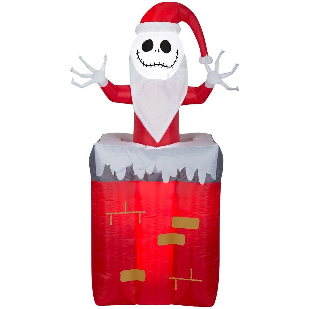 5.5 ft. Tall Animated Airblown-Jack Skellington Popping Out of Chimney-Disney