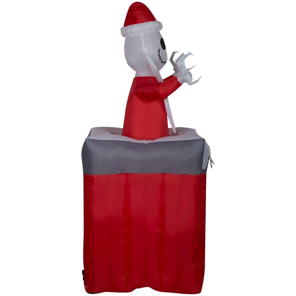 5.5 ft. Tall Animated Airblown-Jack Skellington Popping Out of Chimney-Disney