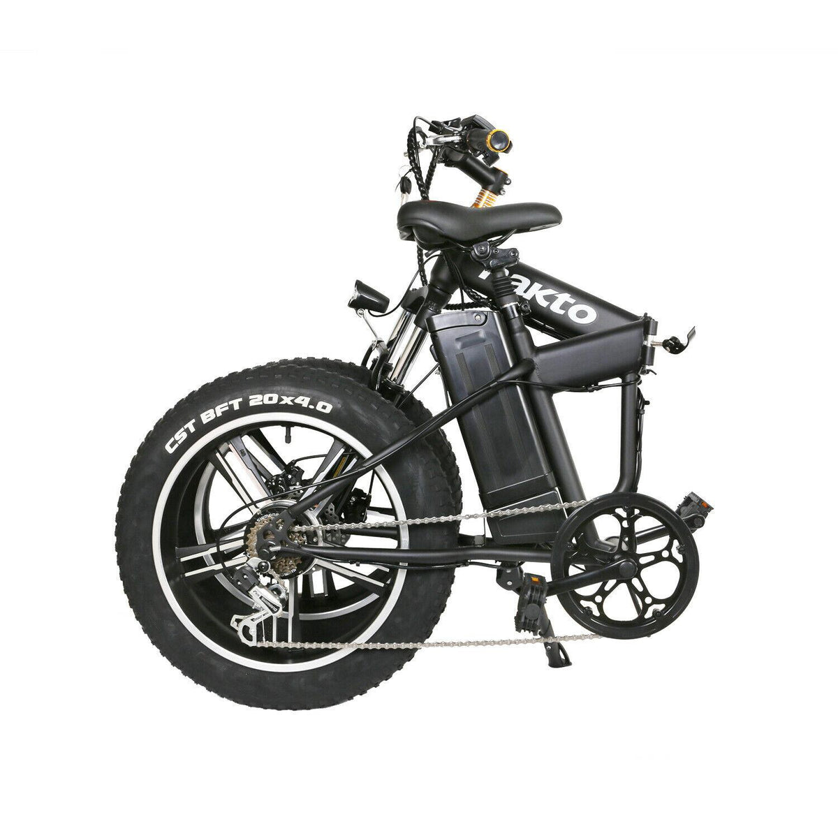 20" Electric Bike Fat Tire Folding Mini Cruiser 350W Brush-Less Motor, 48V 10Ah Lithium-ion Battery,  6 Speed Gears-Black