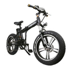 20" Electric Bike Fat Tire Folding Mini Cruiser 350W Brush-Less Motor, 48V 10Ah Lithium-ion Battery,  6 Speed Gears-Black