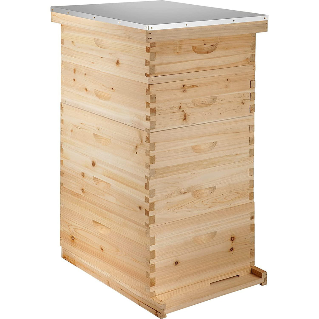 happybuy 5 boxes 10-frame bee hive 1 deep and 4 medium box beehive frames langstroth beehive box kit frames not included