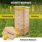 happybuy 5 boxes 10-frame bee hive 1 deep and 4 medium box beehive frames langstroth beehive box kit frames not included
