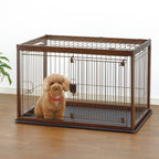 Richell Dark Brown Wooden Pet Crate