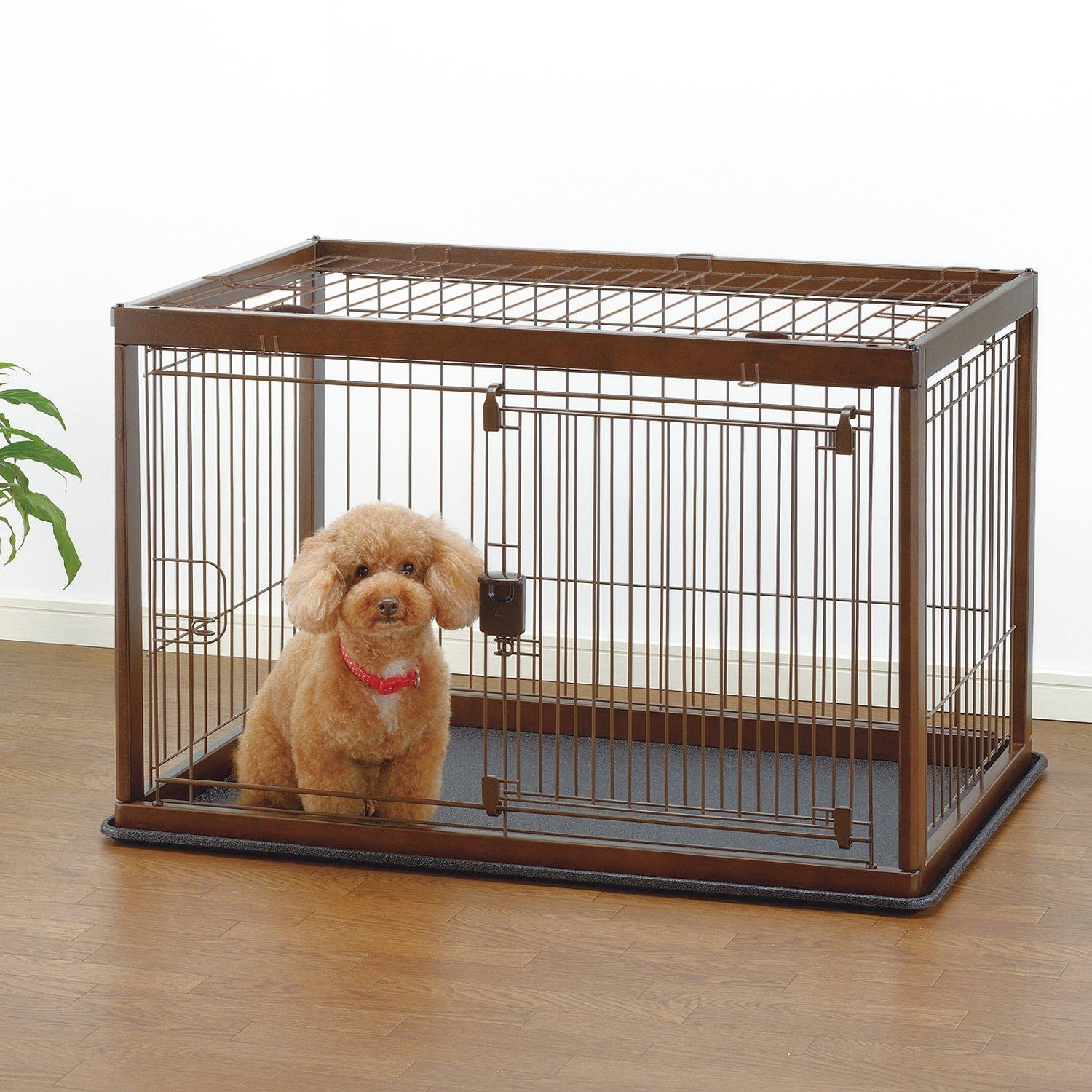 Richell Dark Brown Wooden Pet Crate
