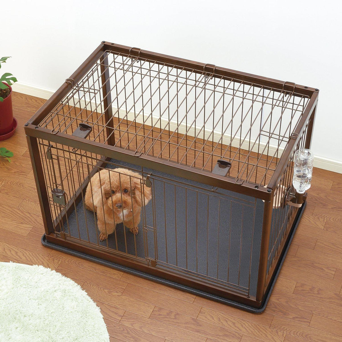 Richell Dark Brown Wooden Pet Crate