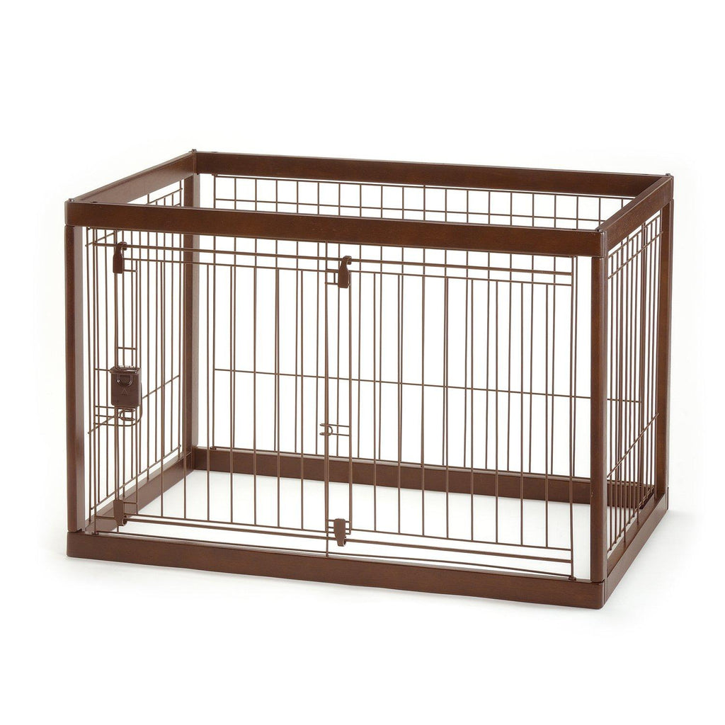 Richell Dark Brown Wooden Pet Crate