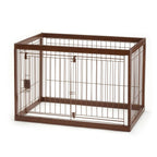 Richell Dark Brown Wooden Pet Crate