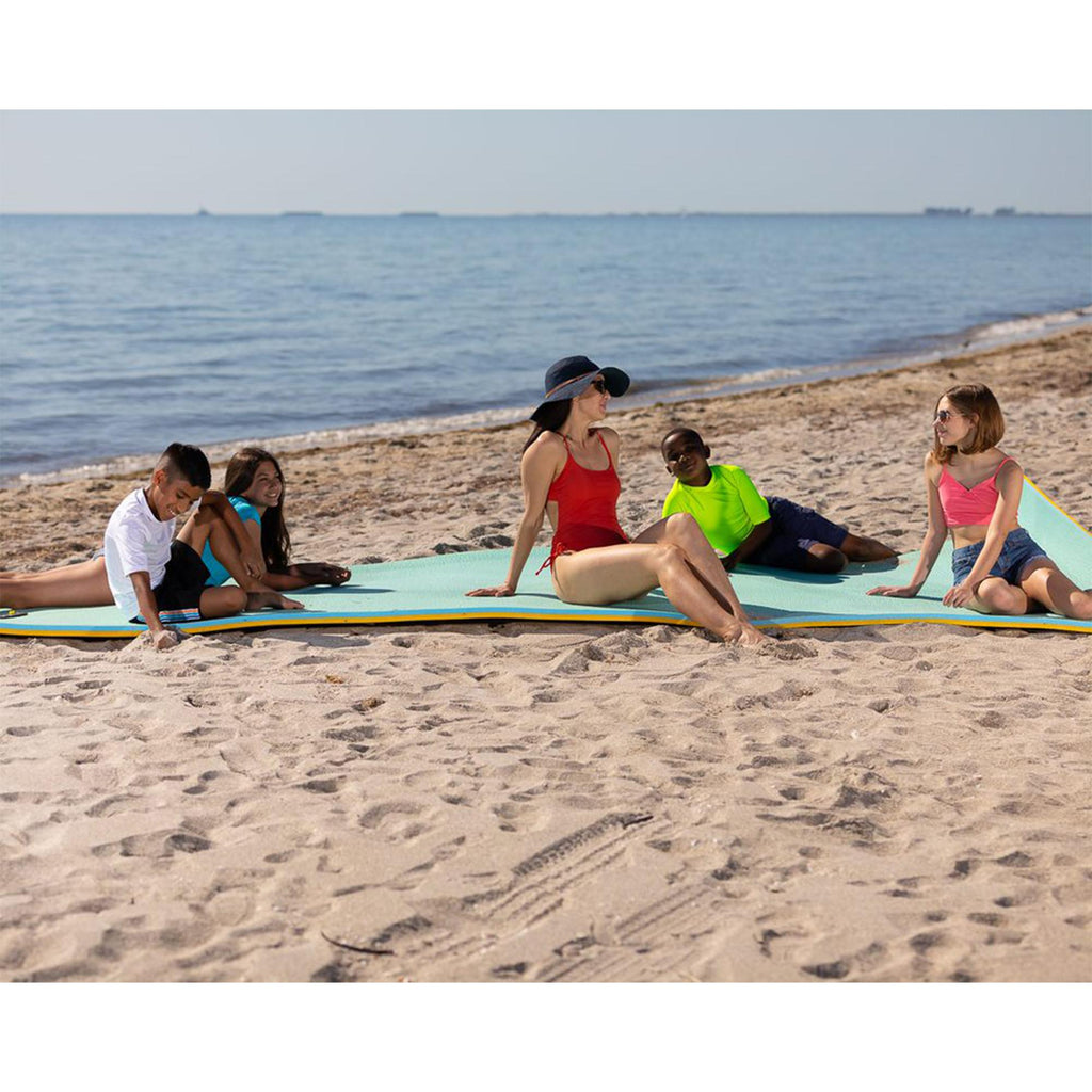 Flote Pad GEN512 Original Flote Pad 5 x 12 Foot Floating Foam Family Water Playground Island Mat w/ Storage Straps for Lake &amp;