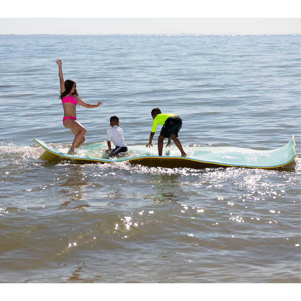 Flote Pad GEN512 Original Flote Pad 5 x 12 Foot Floating Foam Family Water Playground Island Mat w/ Storage Straps for Lake &amp;