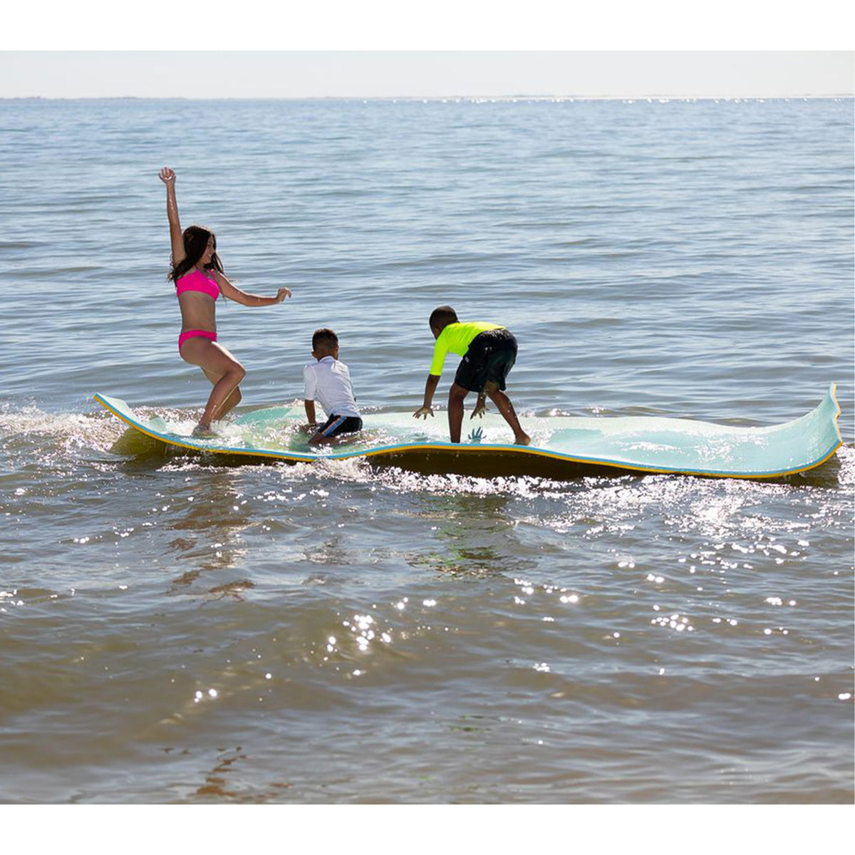 Flote Pad GEN512 Original Flote Pad 5 x 12 Foot Floating Foam Family Water Playground Island Mat w/ Storage Straps for Lake &amp;