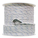 BoatTector 1/2 in. x 250 ft. Double Braid Nylon Anchor Line with Thimble in White with Blue Tracer