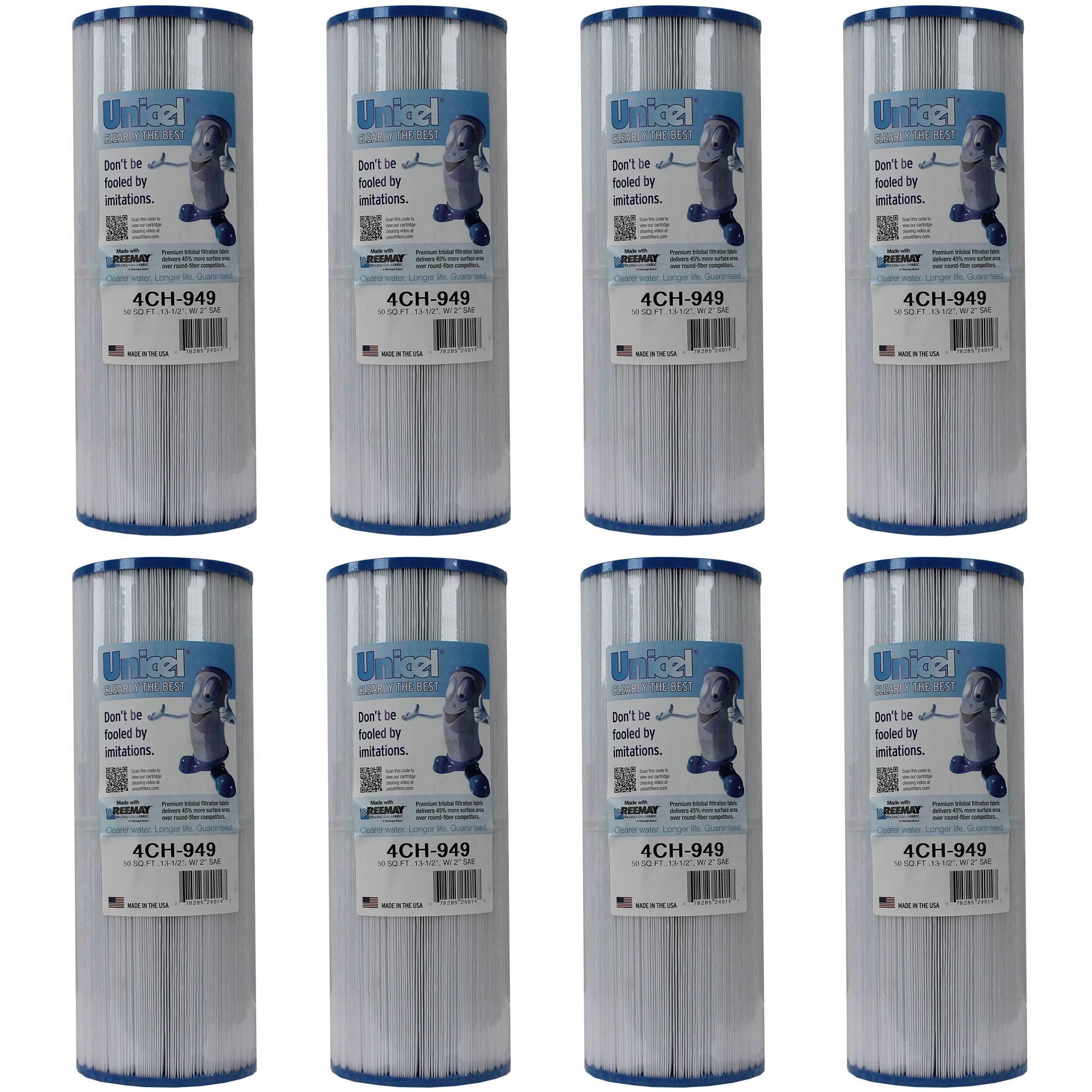 unicel 4ch-949 swimming pool spa replacement filter cartridge 50 sq ft (8 pack)