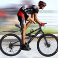 HOMBOM 26in Carbon Steel Mountain Bike s21 Speed Bicycle Full Suspension MTB