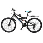 HOMBOM 26in Carbon Steel Mountain Bike s21 Speed Bicycle Full Suspension MTB