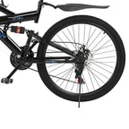 HOMBOM 26in Carbon Steel Mountain Bike s21 Speed Bicycle Full Suspension MTB