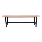 PhoneSoap Outdoor Anticorrosive Bench With Black Iron Legs, Contemporary Yellow