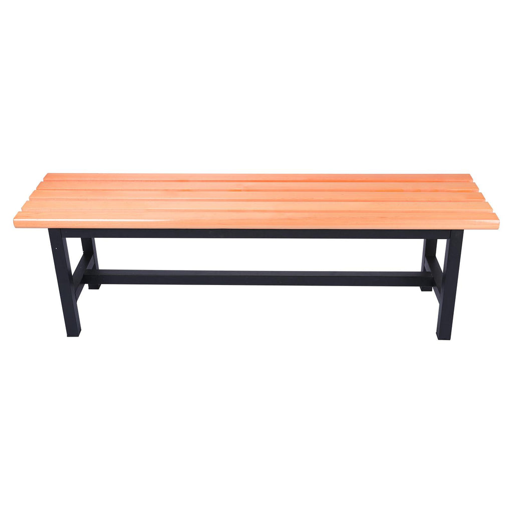 PhoneSoap Outdoor Anticorrosive Bench With Black Iron Legs, Contemporary Yellow